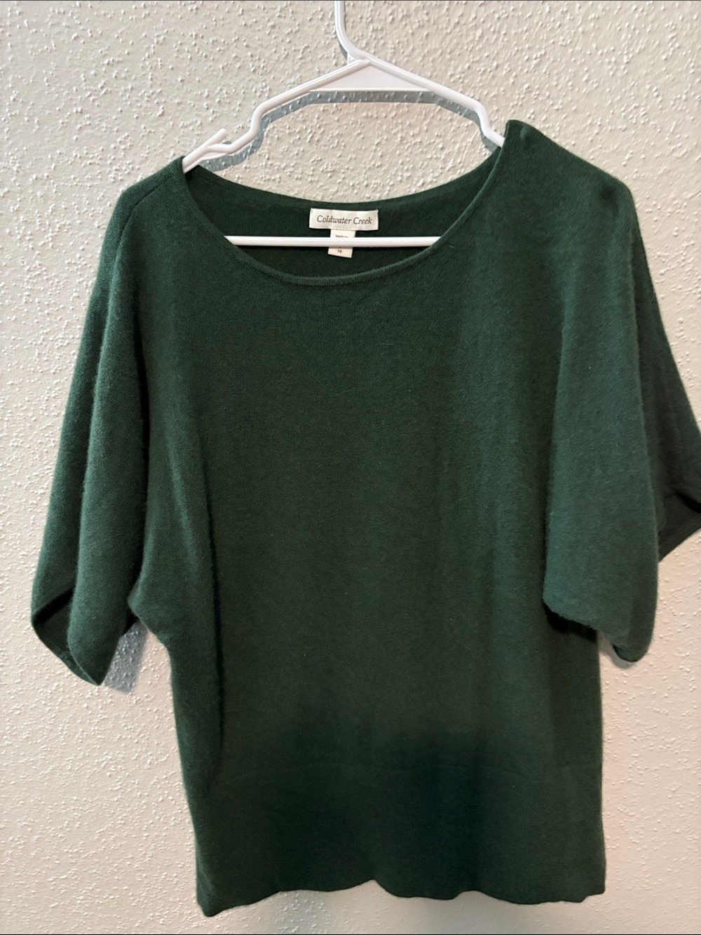 Coldwater Creek Dark Green Short Sleeve Knit Top